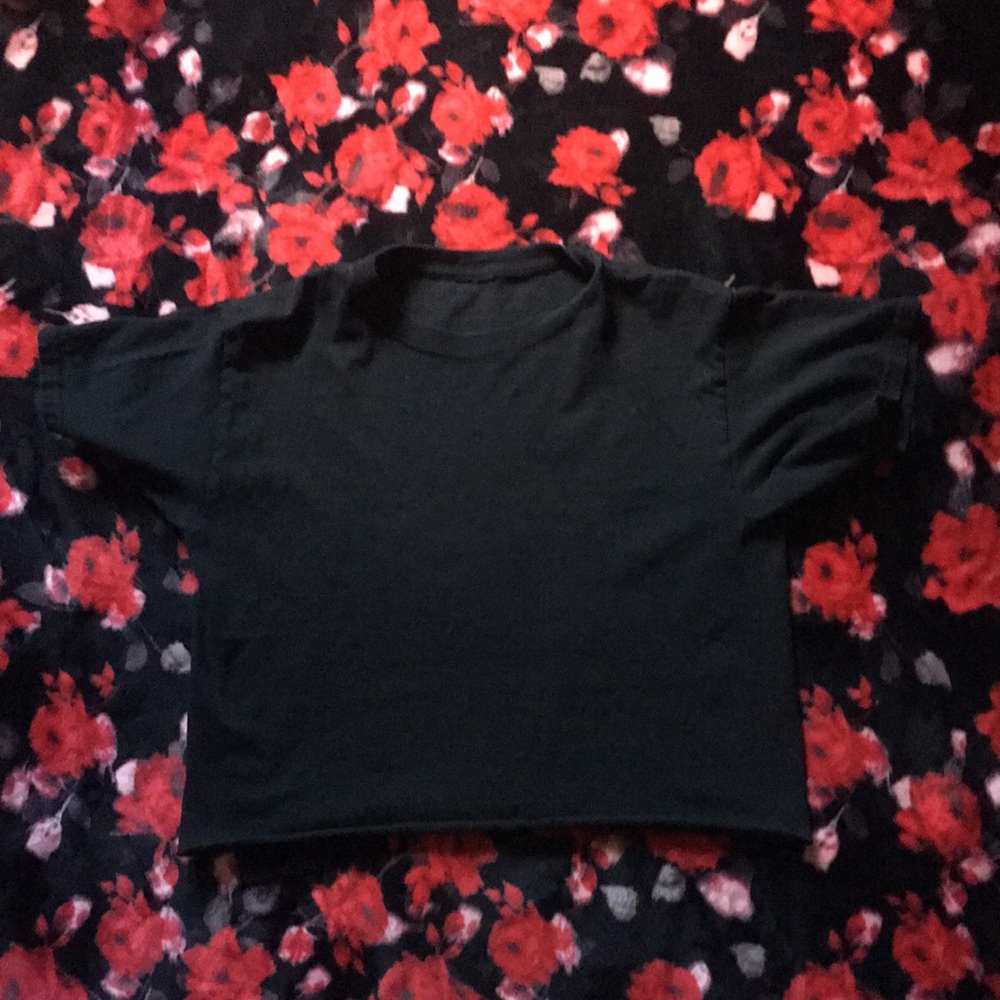 Plain black crop top